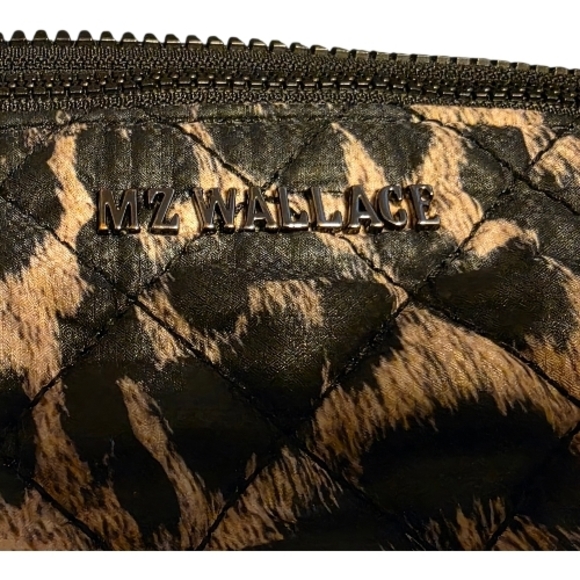 MZ Wallace Metro Quilted Animal Print Crossbody Bag with Matching Pouch EUC - Picture 8 of 10